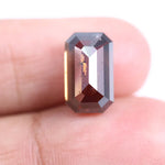 4.86 Ct emerald cut brown lab created diamond loose stone with elegant step cut for engagement or custom jewelry.