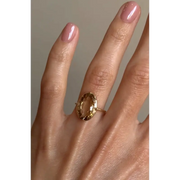 3.00 Ct Oval Rose Cut Lab Grown Diamond Ring in 14K Yellow Gold, Classic Engagement or Statement Ring for Women