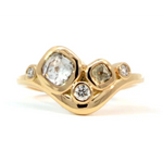 2.36 Ct Cushion & Round Cut Diamond Lab Created Diamond Ring Yellow Gold Plated Diamond Ring Engagement Diamond Ring Fancy Unique Diamon Ring