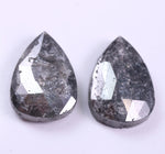 2.41 Carat Pear Shape Natural Diamond Pair Grey Colored Diamond Salt And Pepper Diamond Use For Jewerly