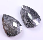 2.41 Carat Pear Shape Natural Diamond Pair Grey Colored Diamond Salt And Pepper Diamond Use For Jewerly