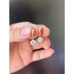 3.57 Ct Round Cut White Colored Diamond Earrings Yellow Gold Plated Diamond Earrings Fancy Earrings Engagement earrings