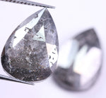 2.41 Carat Pear Shape Natural Diamond Pair Grey Colored Diamond Salt And Pepper Diamond Use For Jewerly