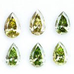 Yellow green pear shape lab grown diamonds fancy color brilliant cut loose diamond collection for custom jewelry and engagement rings
