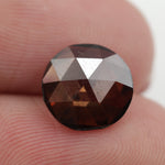 brown colour elegant round lab grown diamond engagement ring