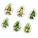 Yellow green pear shape lab grown diamonds fancy color brilliant cut loose diamond collection for custom jewelry and engagement rings