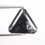 1.62 carat natural trillion cut black diamond loose fancy shape stone for custom ring making