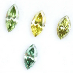 Green yellow marquise lab grown diamond loose stone sparkling fancy color CVD diamond for custom jewelry design