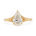 Modern Yellow Gold Plated Diamond Ring 1.78 Ct Unique Engagement Ring Pear Cut Diamond Ring Use For Jewerly Making