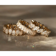 Lab Grown Diamond Eternity Band, Marquise, Pear, Emerald Cut Full Eternity Wedding Band Ring