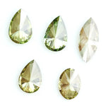 Rare fancy green yellow lab grown diamonds in pear, oval and marquise cuts, loose stones for custom jewelry making