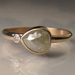 Rustic Pear Rose Cut Round Cut Natural Diamond Engagement Ring 14K Gold Solid Diamond Use For Jewerly 1.00 Ct Diamond Ring