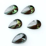 Pear shape dark green lab grown diamond loose CVD colored stone for engagement rings, pendants and custom fine jewelry design.