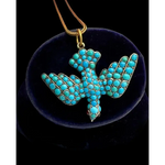 Turquoise Bird 8.89 Ct Round Cut Diamond 14K Gold Plated Diamond Pendle Necklace Use For Jewerly Wedding Necklace