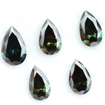 Pear shape dark green lab grown diamond loose CVD colored stone for engagement rings, pendants and custom fine jewelry design.