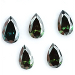Pear shape dark green lab grown diamond loose CVD colored stone for engagement rings, pendants and custom fine jewelry design.
