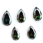 Pear shape dark green lab grown diamond loose CVD colored stone for engagement rings, pendants and custom fine jewelry design.
