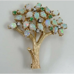 5.68 Ct Vintage Tree Shaped Opal Pear Cut Diamond Lab Grown Diamond Use For men Tree Gold Plated Diamond Engagement Vintage