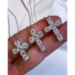 3.67 Ct Croos Pendent Diamond Necklace Use For Jewerly 925 Silver Pendent Women