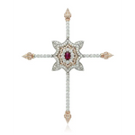 4..60 Ct Croos Round Marquise Diamond Brooch Use For White Gold Plated Diamond Oval Cut Shaped Diamond Engagement Brooch