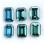 Emerald cut blue green lab grown diamond CVD loose stone, fancy blue lab diamond perfect for solitaire ring and fine jewelry design