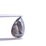 1.31 Carat natural pear cut diamond, natural diamond shapes, natural mined diamonds, natural grey diamond engagement rings.