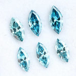 Brilliant blue teal marquise cut lab grown diamond CVD loose stone for luxury engagement rings and custom fine jewelry
