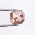 1.10 Ct natural octagon diamond with grey brown and pink tones rare multi-color gemstone for exclusive custom jewelry