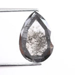 1.33 Ct black and white pear shape lab grown diamond with elegant facets for handmade rings