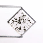 1.78 Ct black and white Square cut lab grown diamond loose stone with elegant step facets and strong contrast sparkle