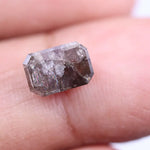 natural radiant cut diamond, asscher cut diamond with baguettes, gray gemstone ring, brown diamond wedding band, brown diamond rug, asscher diamond rings, july birthstone.