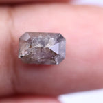 natural radiant cut diamond, asscher cut diamond with baguettes, gray gemstone ring, brown diamond wedding band, brown diamond rug, asscher diamond rings, july birthstone.