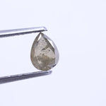 0.67 Ct pear shape salt and pepper diamond, 6.37 x 4.73 mm rustic rose cut loose diamond for custom engagement ring