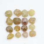 yellow & brown colour rough diamonds in kimberlite rough jewellery