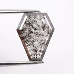 1.65 Ct shield cut black and white lab grown diamond loose stone with bold contrast and geometric sparkle