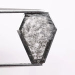 1.65 Ct shield cut black and white lab grown diamond loose stone with bold contrast and geometric sparkle