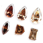 Cognac and Champagne Brown Lab Created Diamonds mix shapes pear marquise emerald pentagon cut loose stones