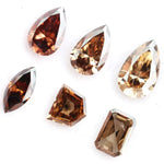 Cognac and Champagne Brown Lab Created Diamonds mix shapes pear marquise emerald pentagon cut loose stones