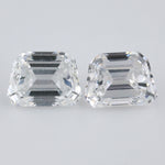 tapered emerald cut lab grown diamond pair, lab created diamond, loose diamond , white diamond