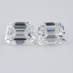 tapered emerald cut lab grown diamond pair, lab created diamond, loose diamond , white diamond