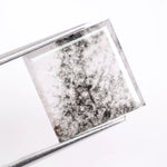 3.34 Ct black and white square cut lab grown diamond with strong contrast sparkle for custom jewelry and engagement rings