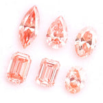 Loose fancy pink lab grown diamonds in marquise, pear, oval and emerald step cuts, perfect lab created diamonds for fine jewelry making, engagement rings and custom jewelry designs.