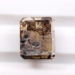 3.00 Ct fancy brown emerald cut lab created diamond loose stone with rich warm color and sharp rectangular step facets for custom jewelry designs
