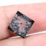 2.59 Ct black and white square cut lab grown diamond loose stone with contrasting tones and geometric shape.