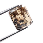3.00 Ct fancy brown emerald cut lab created diamond loose stone with rich warm color and sharp rectangular step facets for custom jewelry designs