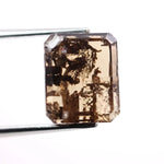 3.00 Ct fancy brown emerald cut lab created diamond loose stone with rich warm color and sharp rectangular step facets for custom jewelry designs