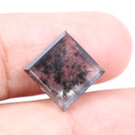 2.43 Ct black square cut lab grown diamond loose stone with sharp geometric shape, deep black color, and brilliant modern faceting for custom jewelry.