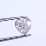 0.88 Ct heart cut salt and pepper diamond, white-grey natural loose For Jewerly