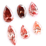 Fancy pink red lab grown diamond mix shape loose diamonds in pear marquise and oval cut perfect for engagement ring jewelry making