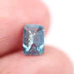 1.36 Ct blue emerald cut lab grown diamond loose stone with rich vivid color and clean step-cut rectangular facets for custom engagement ring or fine jewelry design.
